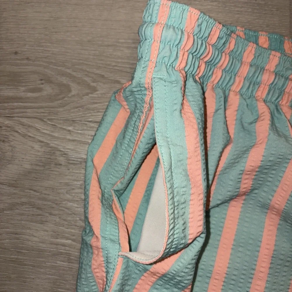 Chubbies Swim Trunks 5.5 Inch Seam Striped Men's Medium Green Pink